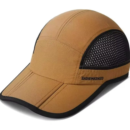 GADIEMKENSD Quick-Drying Foldable Portable Baseball Caps For Men Summer Sea Wave Embroidery Unisex Sport Sun Hats Snapback Cap