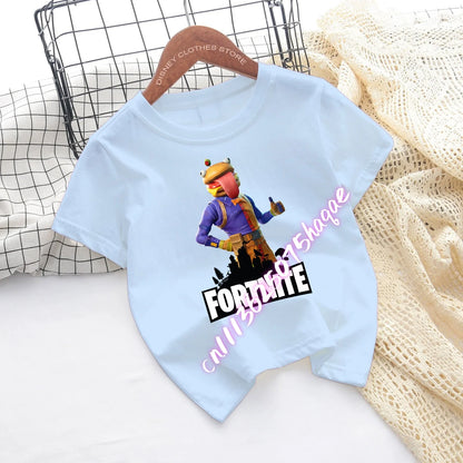 Fortnites Children T-shirts Game Cartoon Printed Figures Fortress Night Tees Game Short Sleeves Tops Summer Boys Girls Clothes
