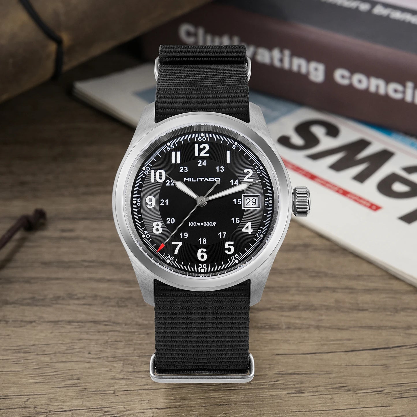 Militado ML08 Quartz Watch Ronda 515 Movement Domed Sapphire Wristwatch BGW9 Luminous 10Bar Waterproof 38mm Men Watches