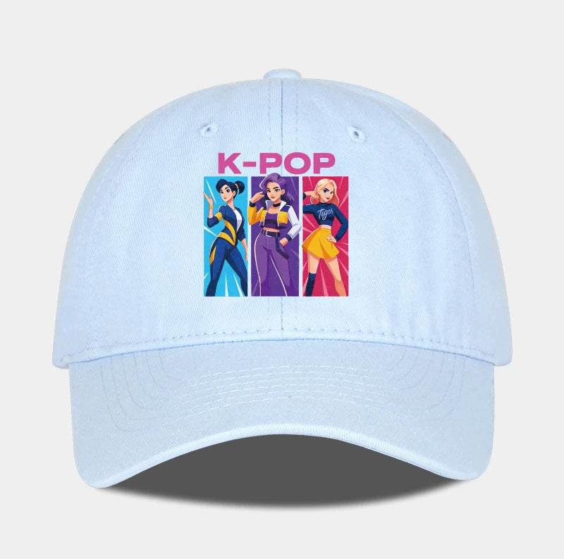 K-POP Girl Group Cartoon Baseball Cap Men Women Casual Adjustable Vintage Dad Hat Y2K Kpop Fan Sun Hat