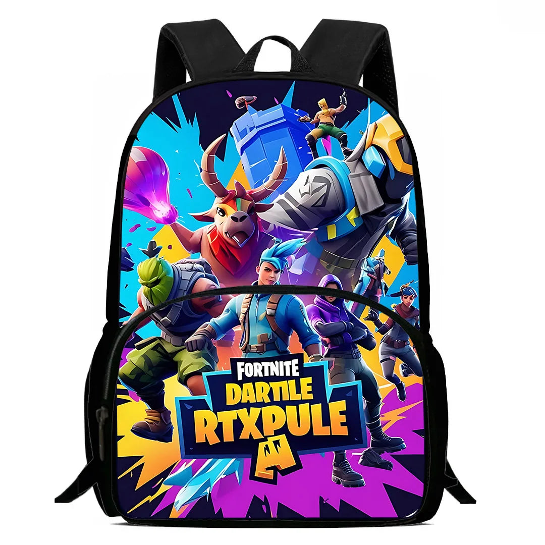 Classic Game Fortnite Kids Backpacks for Boys and Girls, Student Birthday Gift, Child School Bags with Large Capacity, Durable Camping Rucksack