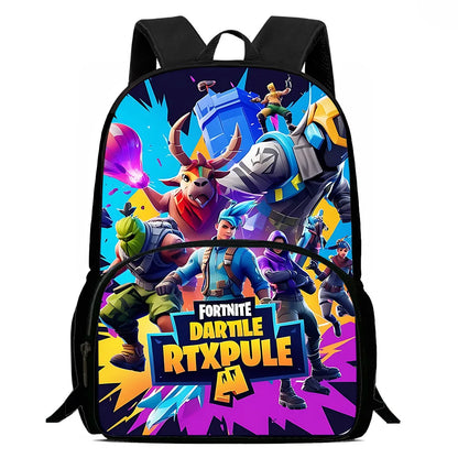 Classic Game Fortnite Kids Backpacks for Boys and Girls, Student Birthday Gift, Child School Bags with Large Capacity, Durable Camping Rucksack