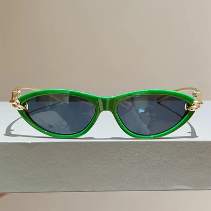 vintage small cat eye sunglasses for women new fashion beige gradient alloy sun glasses ladies elegant driving shades uv400
