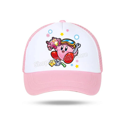 Kirby Summer Baseball Polyester Hats Universal Casual Cap Truck Driver Cartoon Peripheral Items Adult Adjustable Children Action