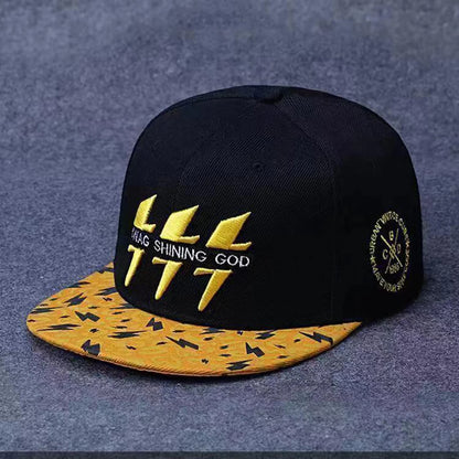 Men's Letter Embroidery Tide All-Match Flat Brim Baseball Cap Ladies Summer Hip-Hop Hat Outdoor Shade Adjustable Peaked Cap