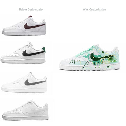 Custom Sneakers Nike Court Vision 1 "Mint Gorgeous" Huiya Handcrafted High Street Campus Non-Slip Men's Sneakers