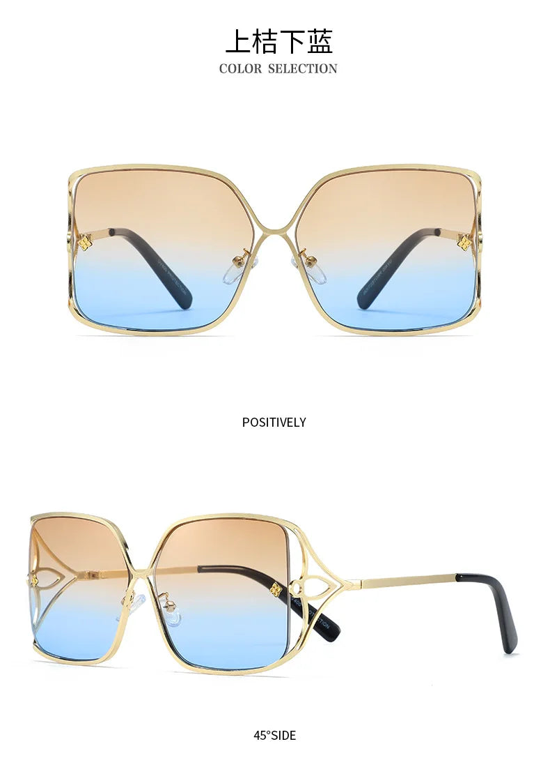 Fashion Oversized Sunglasses Women Big Frame Popular Luxury Brand Designer Shades Sun Glasses Oculos De Sol Feminino Gafas