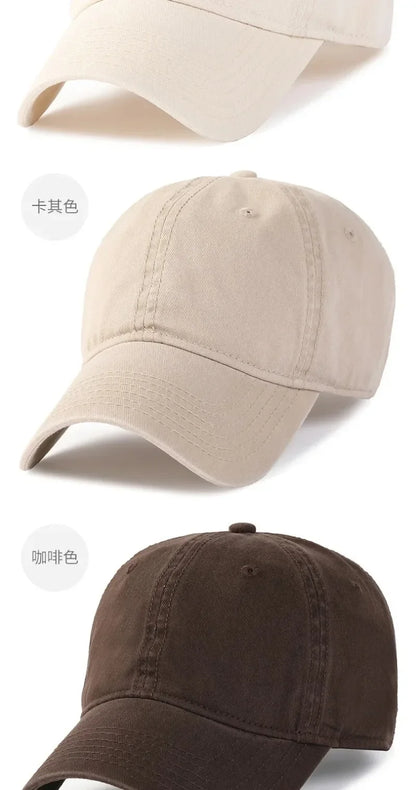 Jednobarevná velká měkká bavlněná baseballová čepice pro muže, 63 cm, klasická plus snapback čepice, dámský golfový klobouk proti slunci, 59–62 cm