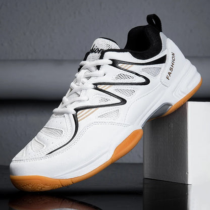 Sapatilhas desportivas novas para homem e mulher, de cano baixo com atacadores, sola grossa e amortecimento de impactos, para ténis de mesa e badminton