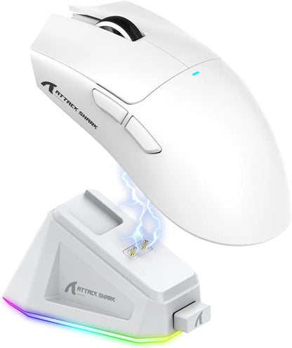 Mouse da gaming wireless ATTACK SHARK X11 con dock di ricarica e sensore gaming PixArt PAW3311, BT/2.4G wireless/cablato