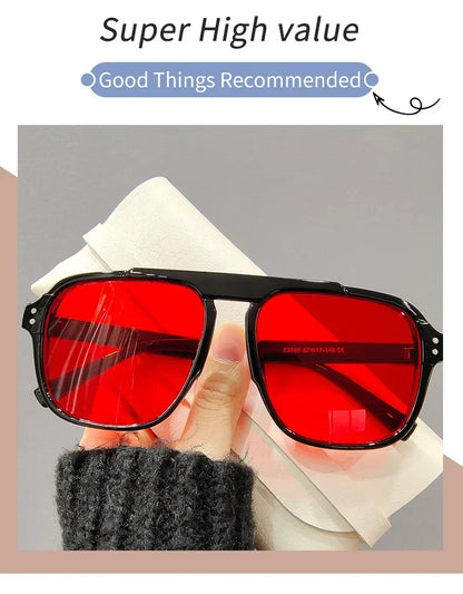 Fashion Female Sun Shades Eyewear Men Women Fashion Double Beam Sunglasses Vintage Outdoor Travel Driving UV400 Goggles