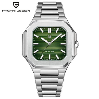 Reloj cuadrado de cuarzo para hombre PAGANI DESIGN New V2, marca de lujo premium, deportivo, resistente al agua, de zafiro y acero inoxidable