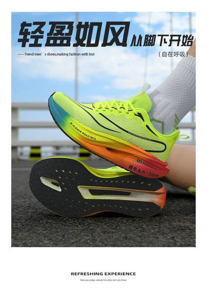 Men’s Running Shoes with Carbon Board, Specialty Marathon Sports, Breathable, Lightweight, Comfortable Women’s Athletic Non-Skid Sneakers