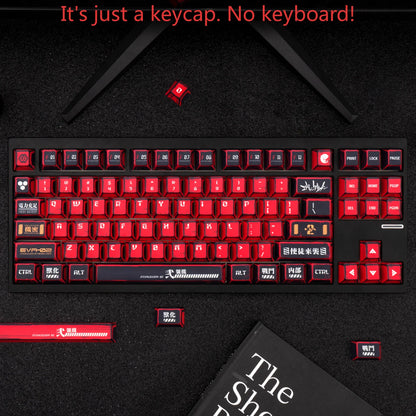 Manga Red Black Cherry Keycap Kit PBT 129 Key MX Switch HI75 HI8 68 F99 104 64 Wooting Mechanical Keyboard