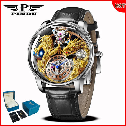 Relógio masculino PINDU Design 2025 NOVO Diamond Tourbillion, relógio de luxo Astronomia de marca premium, quartzo, vidro de safira, impermeável