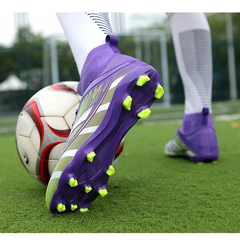 New Men's Football Boots Non-Slip Boys Grass Cleats High-Quality Match Soccer Shoes Hot-Selling Sneakers Outdoor High-Top Light