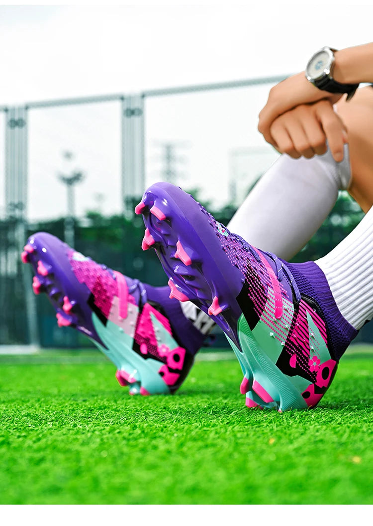 Football Boots Men Professional Soccer Shoes Sneakers Field Long Spikes Outdoor Competition Non-Slip Comfortable Training Shoes