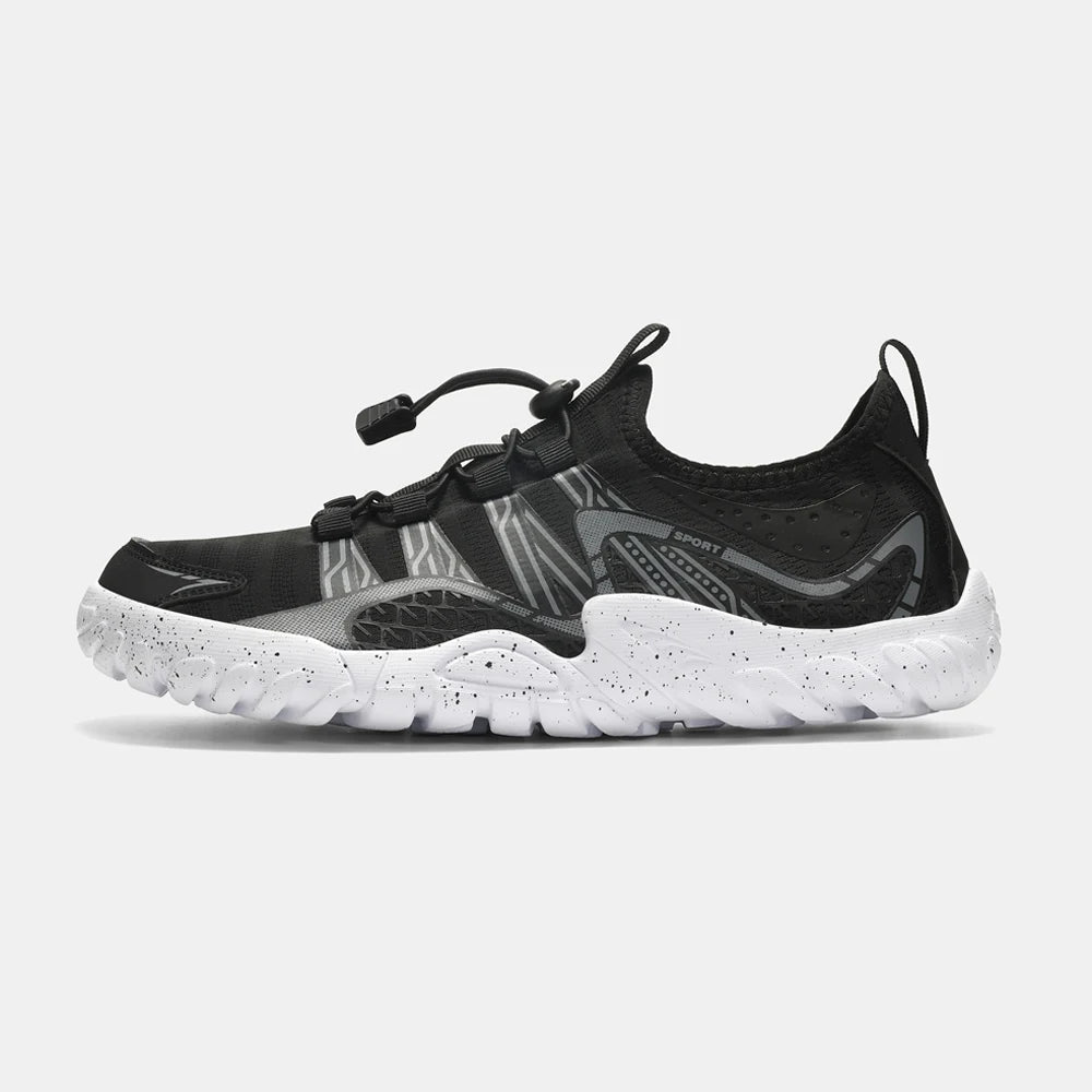 Oiaano Wide Barefoot Man Sports Shoes Black Mesh Knit Ultra Light Breathable Leisure Working Jogging Outdoor Soft Sole Zero Drop