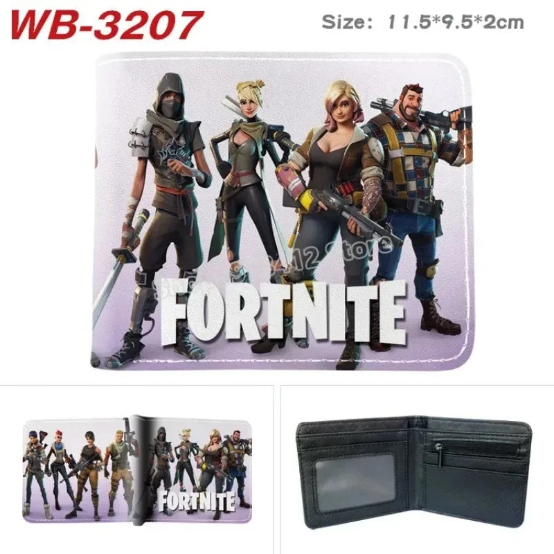 Fortnite Wallets for Boys and Girls Anime Fortnite Wallet Cartoon Card Holder Bag Leather Short Purse Fashion Folded Purses Kids Gift