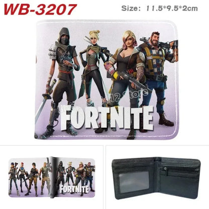 Fortnite Wallets for Boys and Girls Anime Fortnite Wallet Cartoon Card Holder Bag Leather Short Purse Fashion Folded Purses Kids Gift