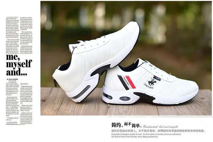 Men's leather sneakers Casual versatile shoes Outdoor non slip running footwear Fashion men's board shoes Zapatos Homme