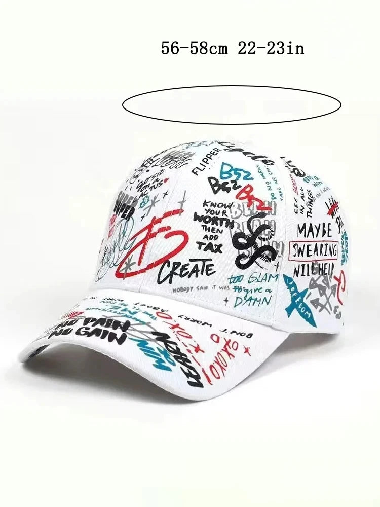 Fashion Graffiti Printing Baseball Cap Outdoor Cotton Casquatte Hat Men Women Summer Sun Hats Adjustable Hip Hop Caps