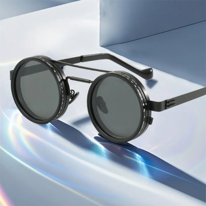 KLASSNUM Adjustable Sunglasses Men Nd Filter Glasses ND9 Speed Dimming Sun Glasses Round Polarized Fishing Driving Eyewear 2026