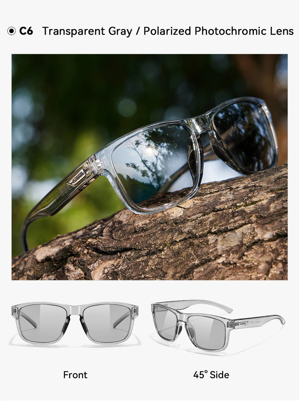 KDEAM XXL Size Men's Polarized Sunglasses Outdoor Sports Goggles Overall Width 155mm Extra Large Sunglass