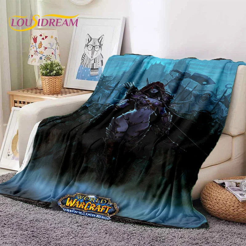 WOW, World of Warcraft  Demon Hunter, Lich King Game 3D Soft Blankets,Throw Blanket for Picnic Beds Sofa Home Bedroom Kids Gifts