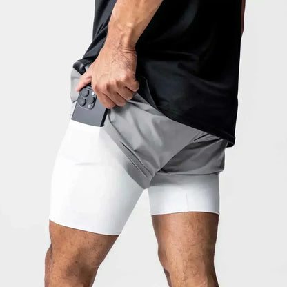 Dragon Ball Summer Men's Double Shorts Vegeta Japanese Anime Fake Two-piece 2-in-1 Fitness Sports Shorts Quick-Drying Y2K Pants