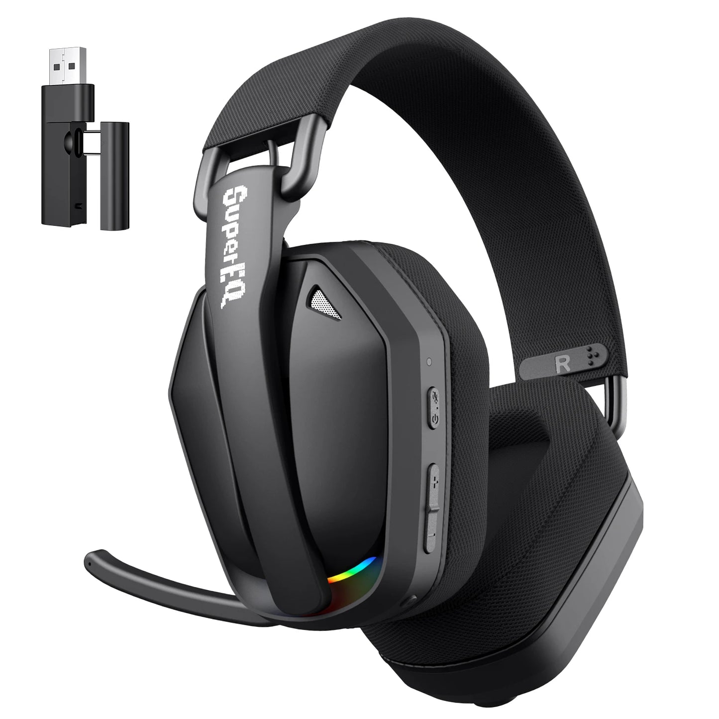 Cuffie gaming wireless tri-mode EKSA G19BT – Bluetooth 5.4, 2.4GHz a bassa latenza, cuffie gaming con microfono per PC, PS5, Xbox