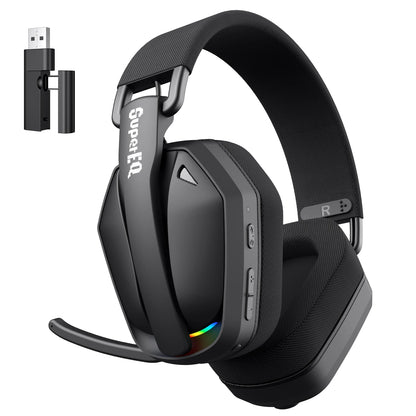 Cuffie gaming wireless tri-mode EKSA G19BT – Bluetooth 5.4, 2.4GHz a bassa latenza, cuffie gaming con microfono per PC, PS5, Xbox