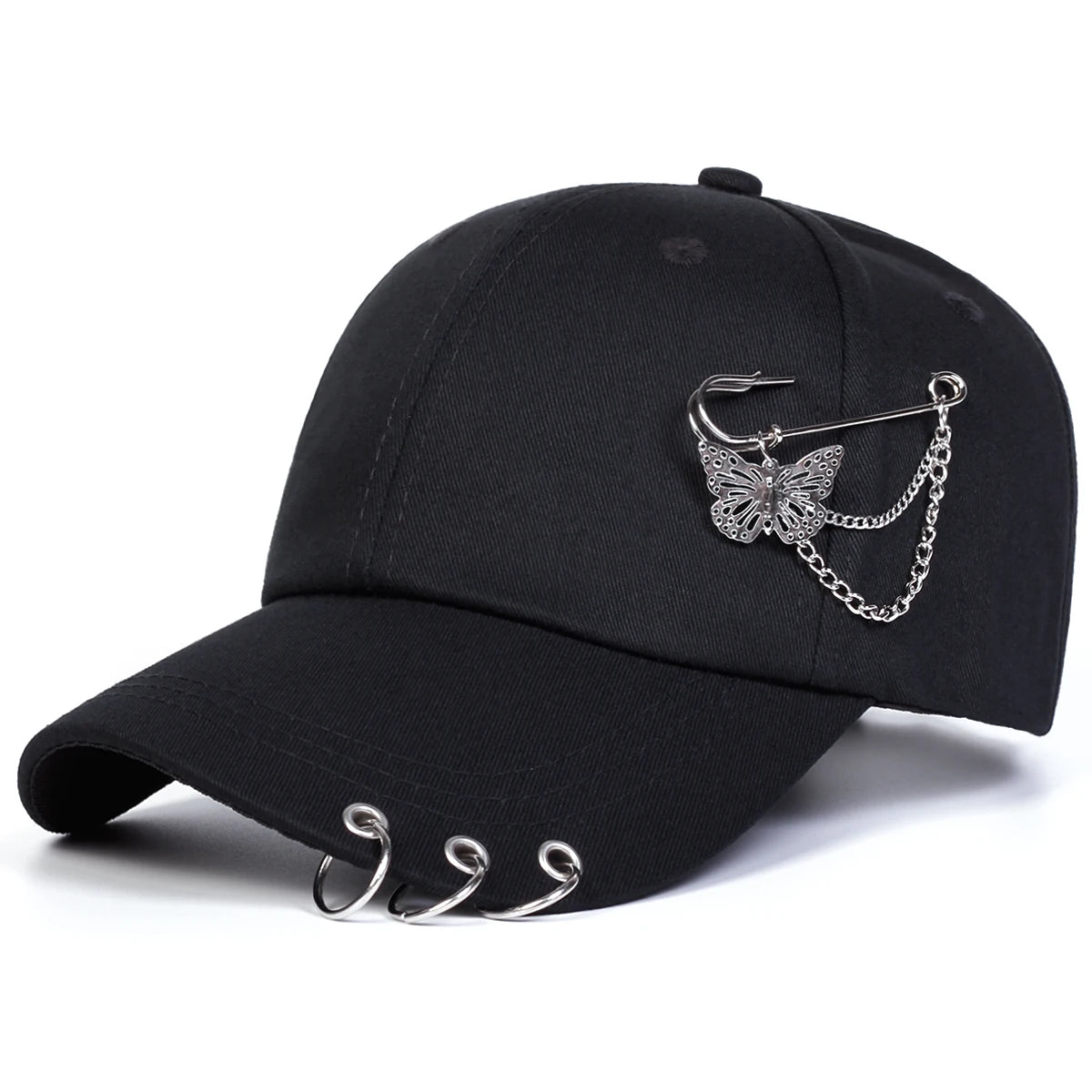Unisex Butterfly Iron Ring Baseball Caps Spring Autumn Outdoor Adjustable Casual Hats Sunscreen Hat Sports Cap