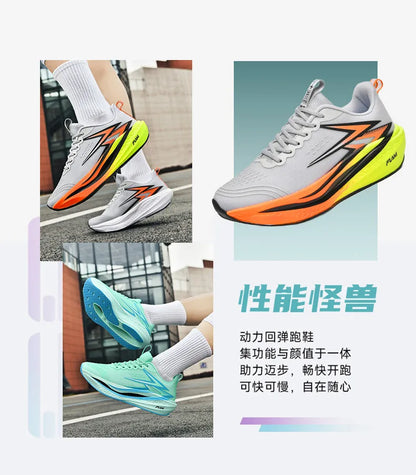 Ténis de corrida com placa de carbono para maratona, para homem e mulher, desportivos, respiráveis, leves, confortáveis e antiderrapantes