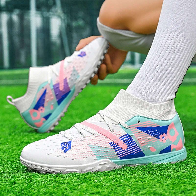 Football Boots Men Professional Soccer Shoes Sneakers Field Long Spikes Outdoor Competition Non-Slip Comfortable Training Shoes