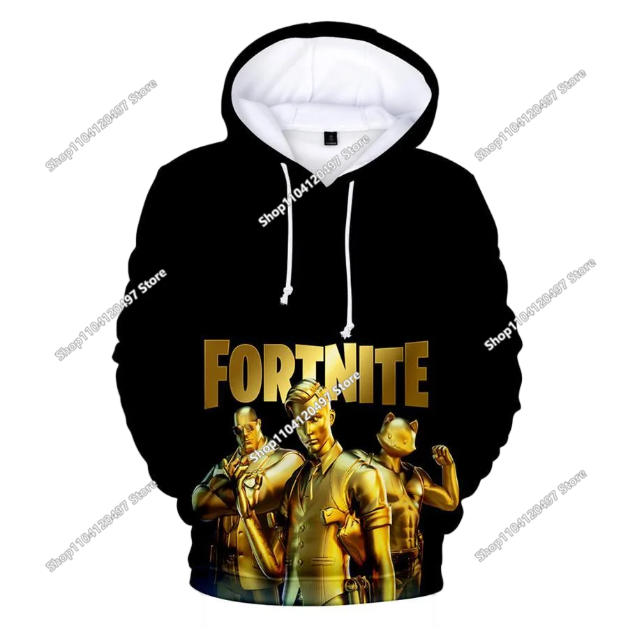 Sudadera con capucha casual estampada para hombre, mujer y niños Fortnite Couple Wear, para estudiantes, deportes al aire libre, manga larga sencilla