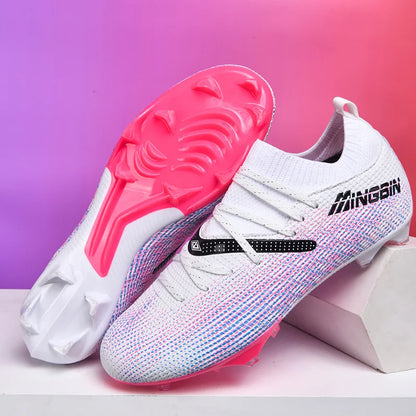 Turf Soccer Cleats Professional Men Football Boots Breathable Mesh Youth Soccer Shoes Anti Skid Male Sneakers Society Chuteira