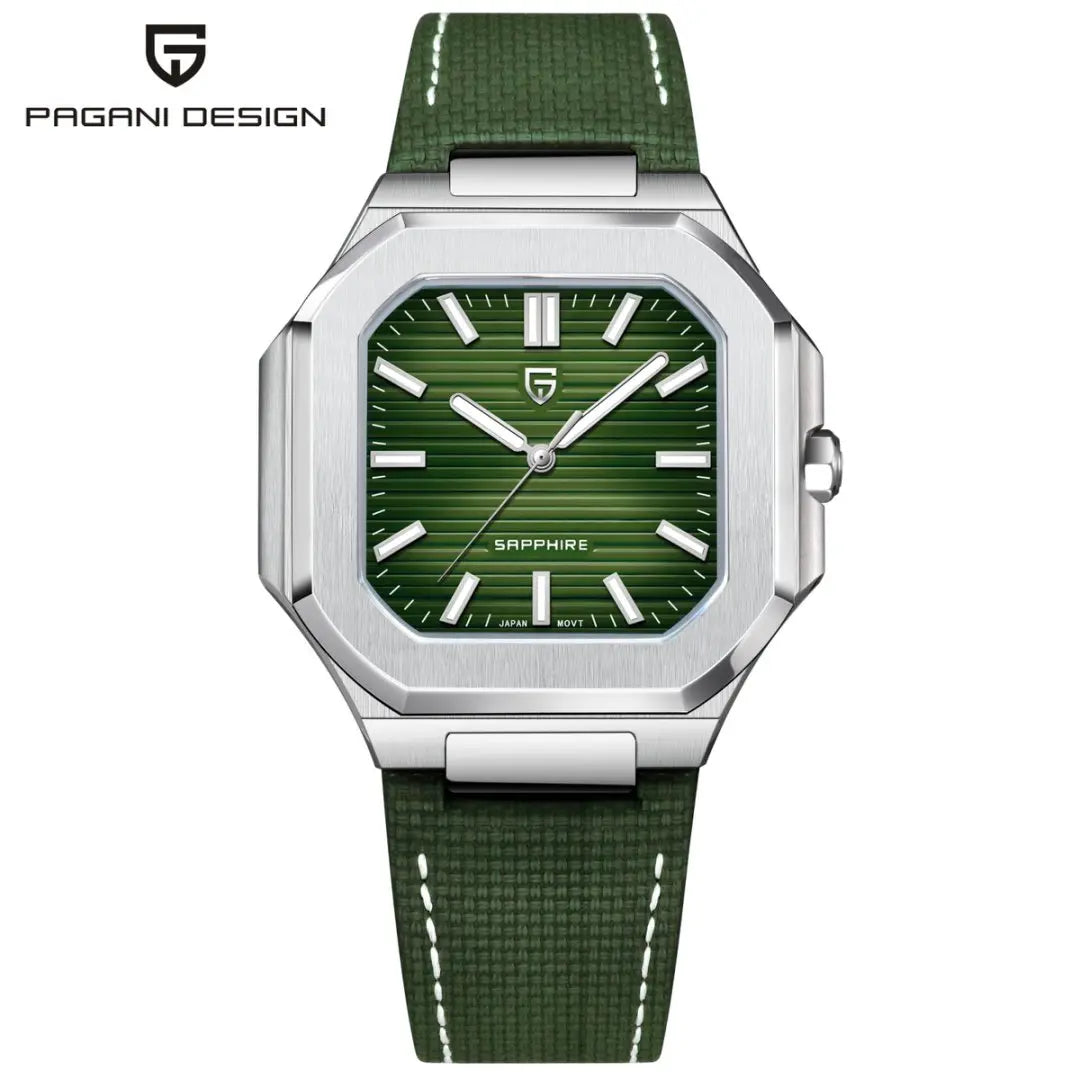Reloj cuadrado de cuarzo para hombre PAGANI DESIGN New V2, marca de lujo premium, deportivo, resistente al agua, de zafiro y acero inoxidable