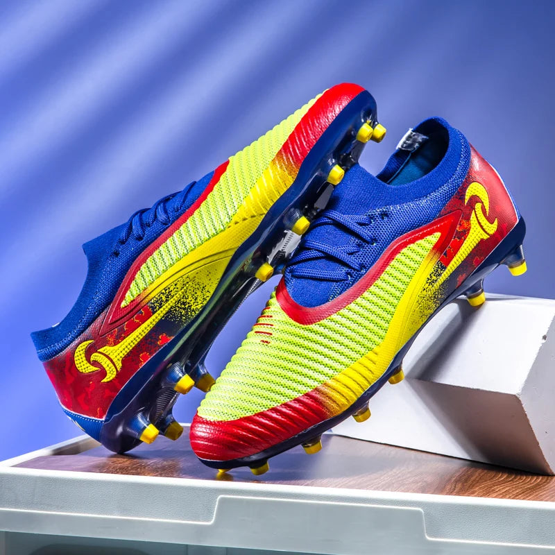 Nouvelles chaussures de football pour hommes, crampons longs antidérapants et respirants pour le sport en extérieur, idéales pour l'entraînement et les matchs, confortables pour adultes