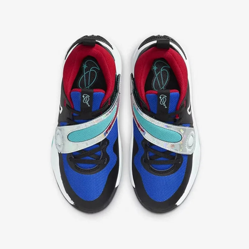Scarpe da basket da donna Nike con ammortizzazione e suola integrale in gomma, pratiche, nuovo design con velcro, scarpe da basket mid-top resistenti all’usura e durevoli, Team Hustle D11 in colore accattivante per outdoor e tempo libero, Excell