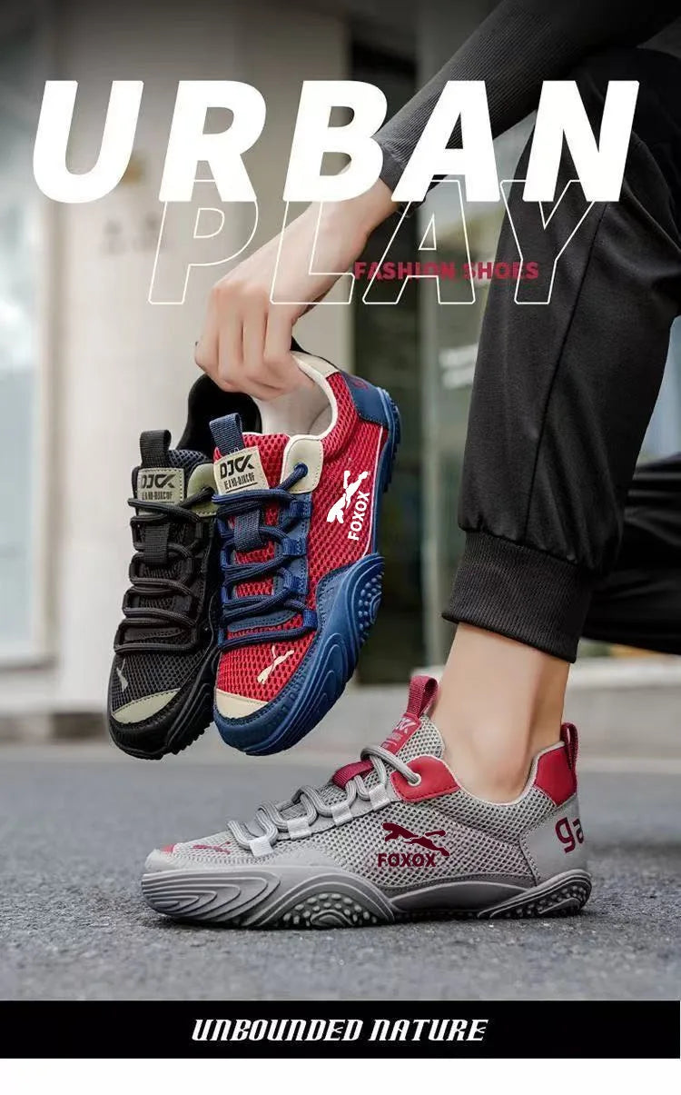 Zapatillas de running para hombre transpirables con parte superior de malla ligera, suela suave y cómoda, calzado deportivo casual de verano a la moda
