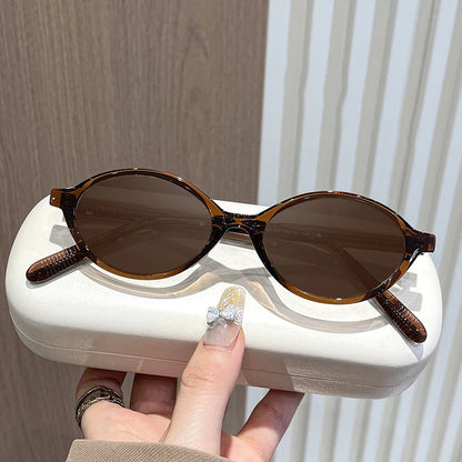 VICKY Simple Geometric Oval Small Frame Retro Design Women's Polarized Sunglasses UV Protection Customizable Prescription K9142