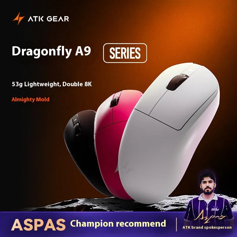 ATK A9 Ultra kabellose Gaming-Maus, Tri-Mode, 8K, 53g, leicht, A9/A9 SE/A9 Plus/A9 Pro Gaming-Maus, E-Sports-PC, personalisiertes Geschenk