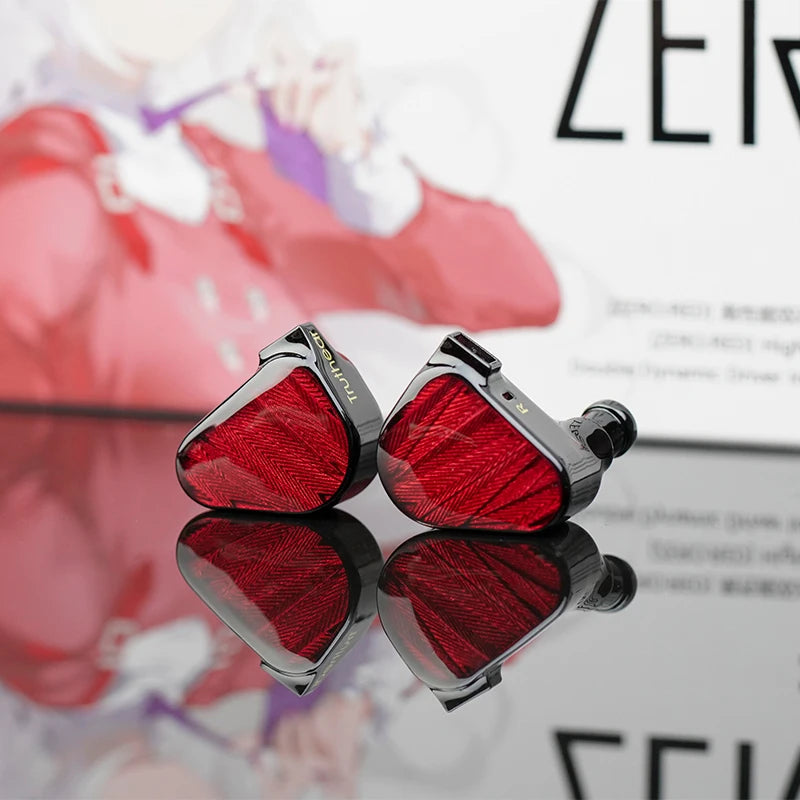 TRUTHEAR X Crinacle ZERO:RED Écouteurs intra-auriculaires à double transducteur dynamique avec câble 2 broches 0,78 mm