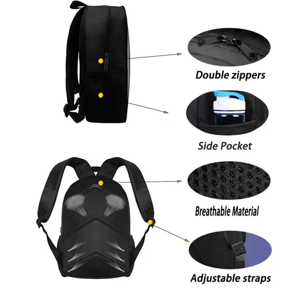Set Fortnite Cartoon de 3 piezas, gran capacidad, adecuado para niños y niñas de 5 a 8 años, incluye mochila, bolsa para comida y estuche para lápices