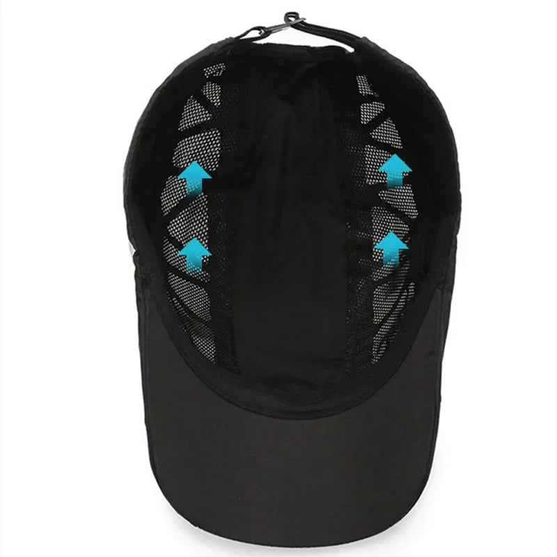Unisex SPORTS Letter Printed Quick-drying Baseball Cap Sunhats Outdoor Summer Breathable Mesh Sunshade Caps Beret Visor Golf Hat