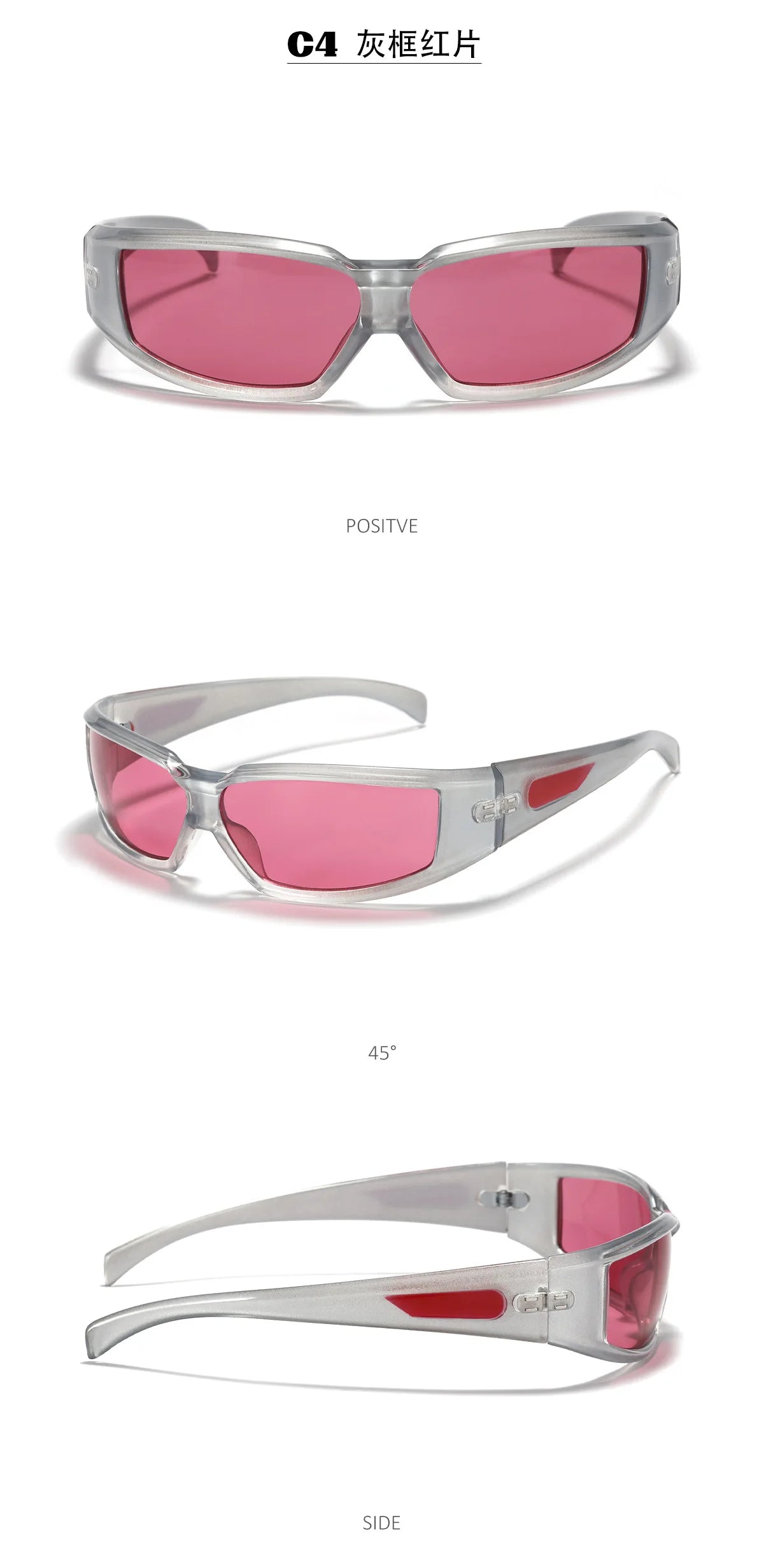 KLASSNUM Women Y2k Glasses Men 2026 Trendy New Sunglasses Future Sense Of Technology Girls Silver Pink Sunglasses UV400 Eyewear