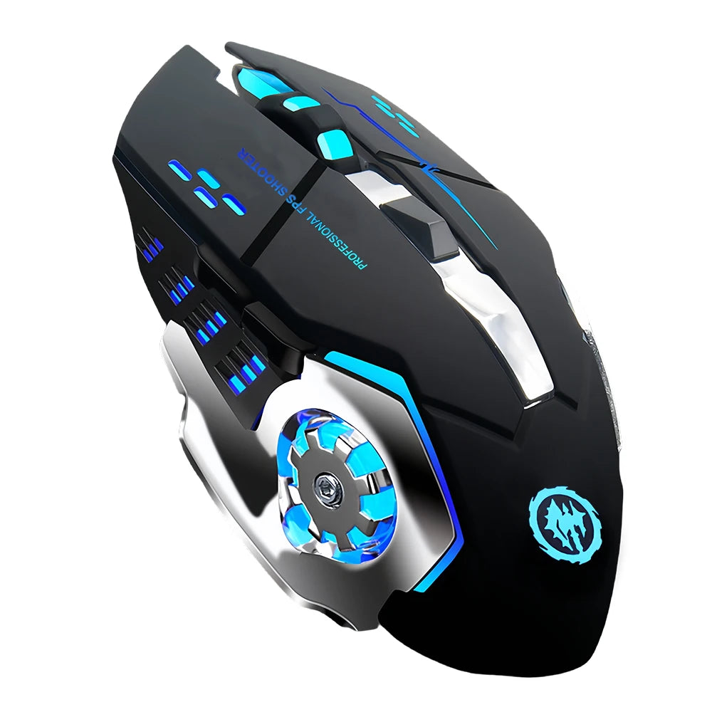 KEBIDUMEI Dual-Mode Bluetooth 5.2-mus 2.4G trådlös mus RGB-gamingmus uppladdningsbar tyst mus 3600 DPI möss för bärbar dator