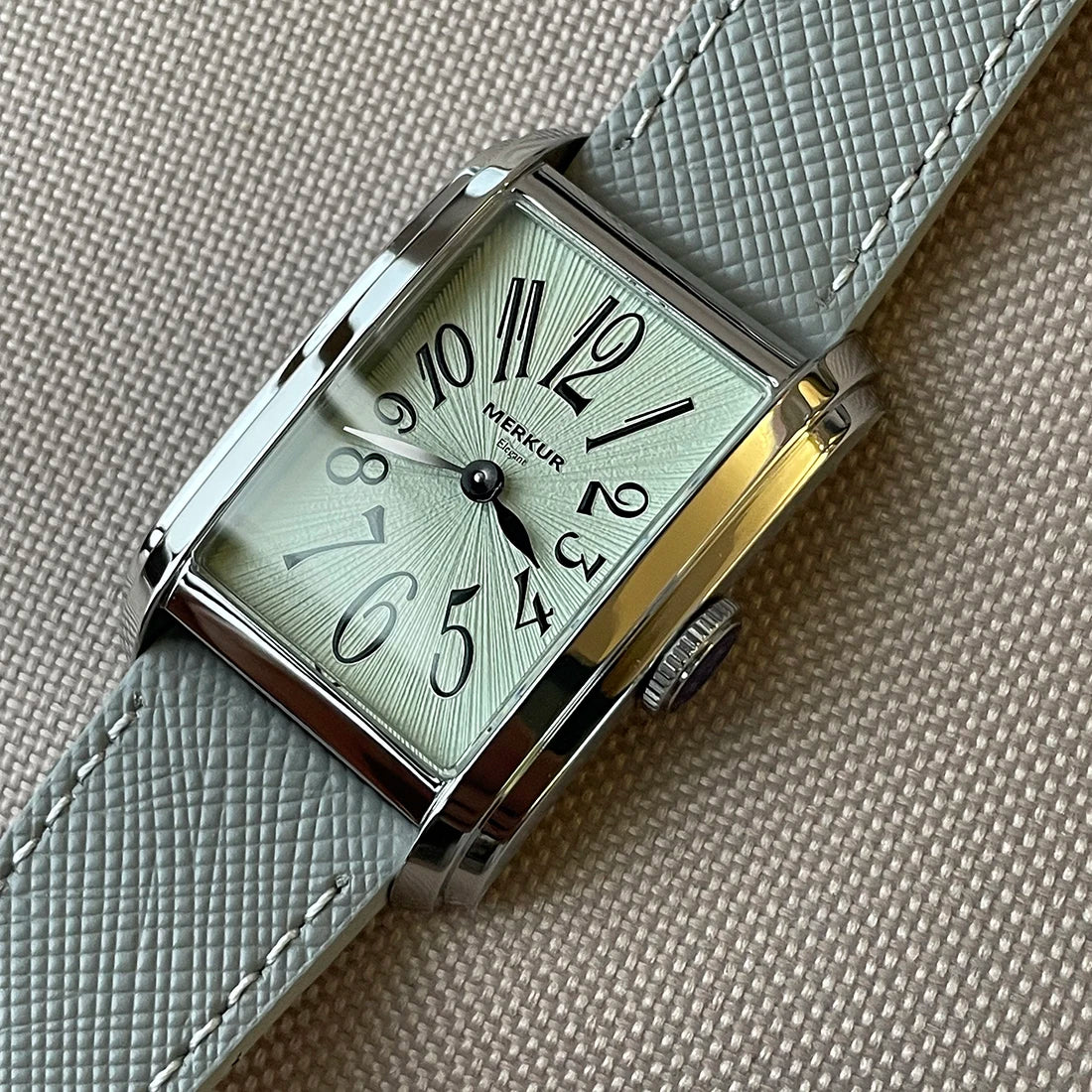 New MERKUR NH05 Rectangle Retro Casual Watch for Men Business Series Automatic Chorded Watch Sapphire White Watch