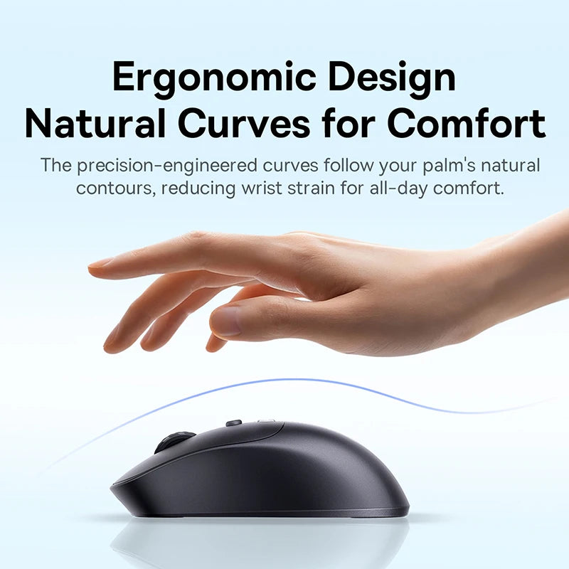 【NOU】Mouse wireless ergonomic Baseus EM2 Bluetooth 5.3 2.4G, încărcare Type-C, ultra-ușor și silențios, cu buton personalizabil